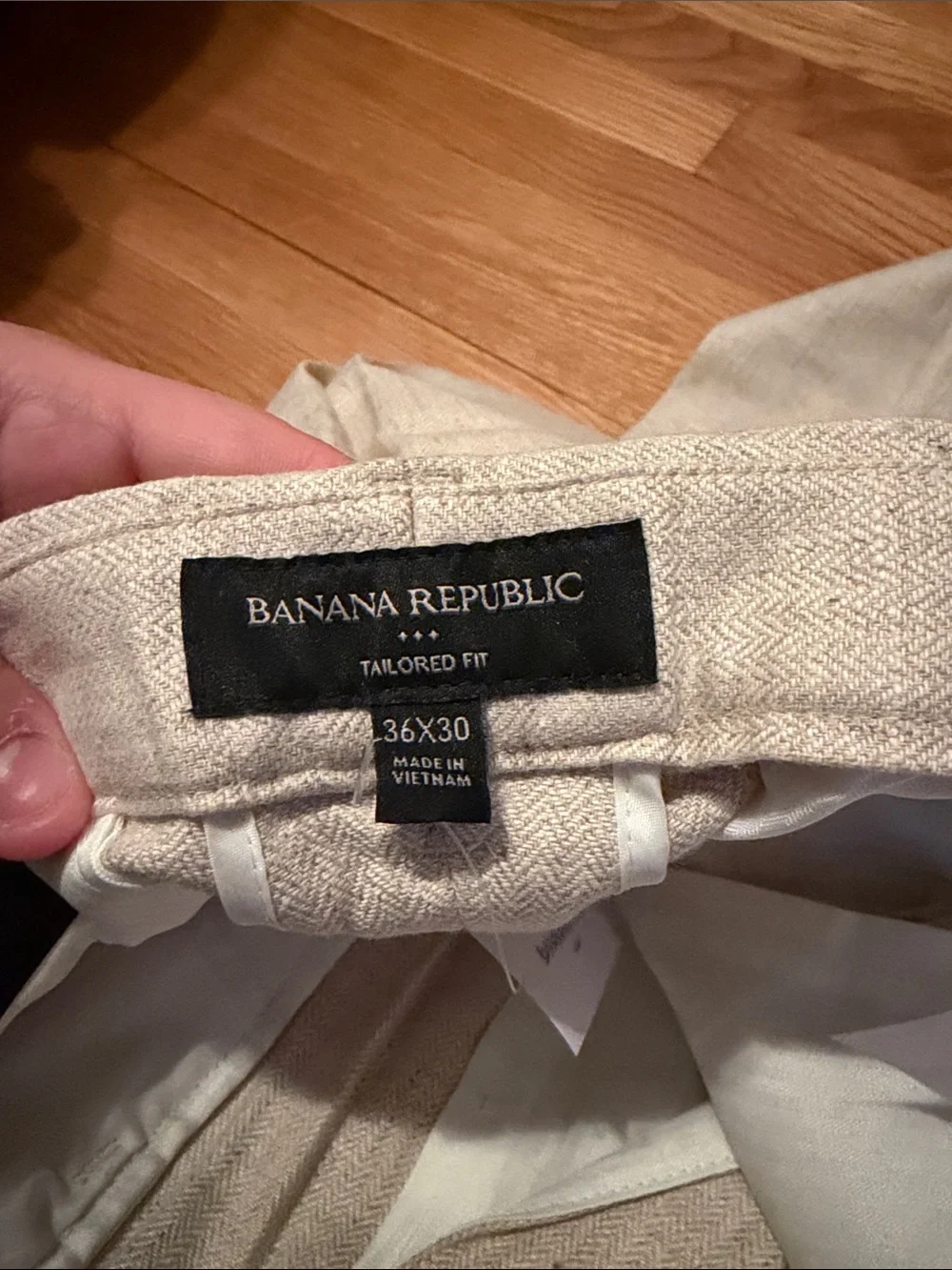 Banana Republic TAILORED HERRINGBONE LINEN blend Men's Dress Pants